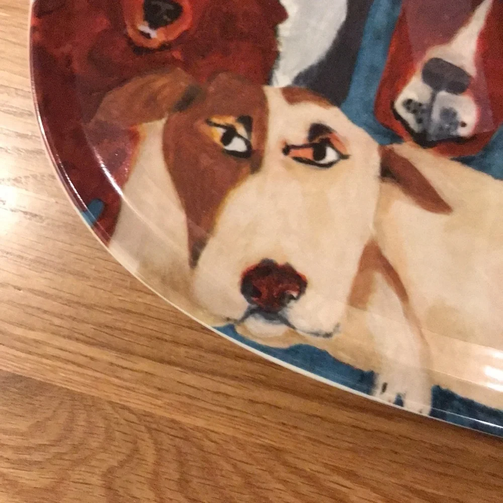 NWT Anthropologie Carole Atkins Furry Friends Platter
